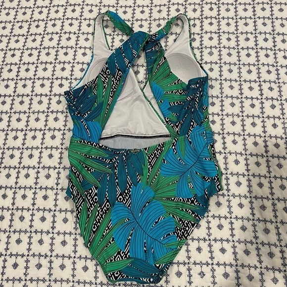 Jantzen blue free tropical floral one piece swimsuit small 6 - Picture 7 of 8